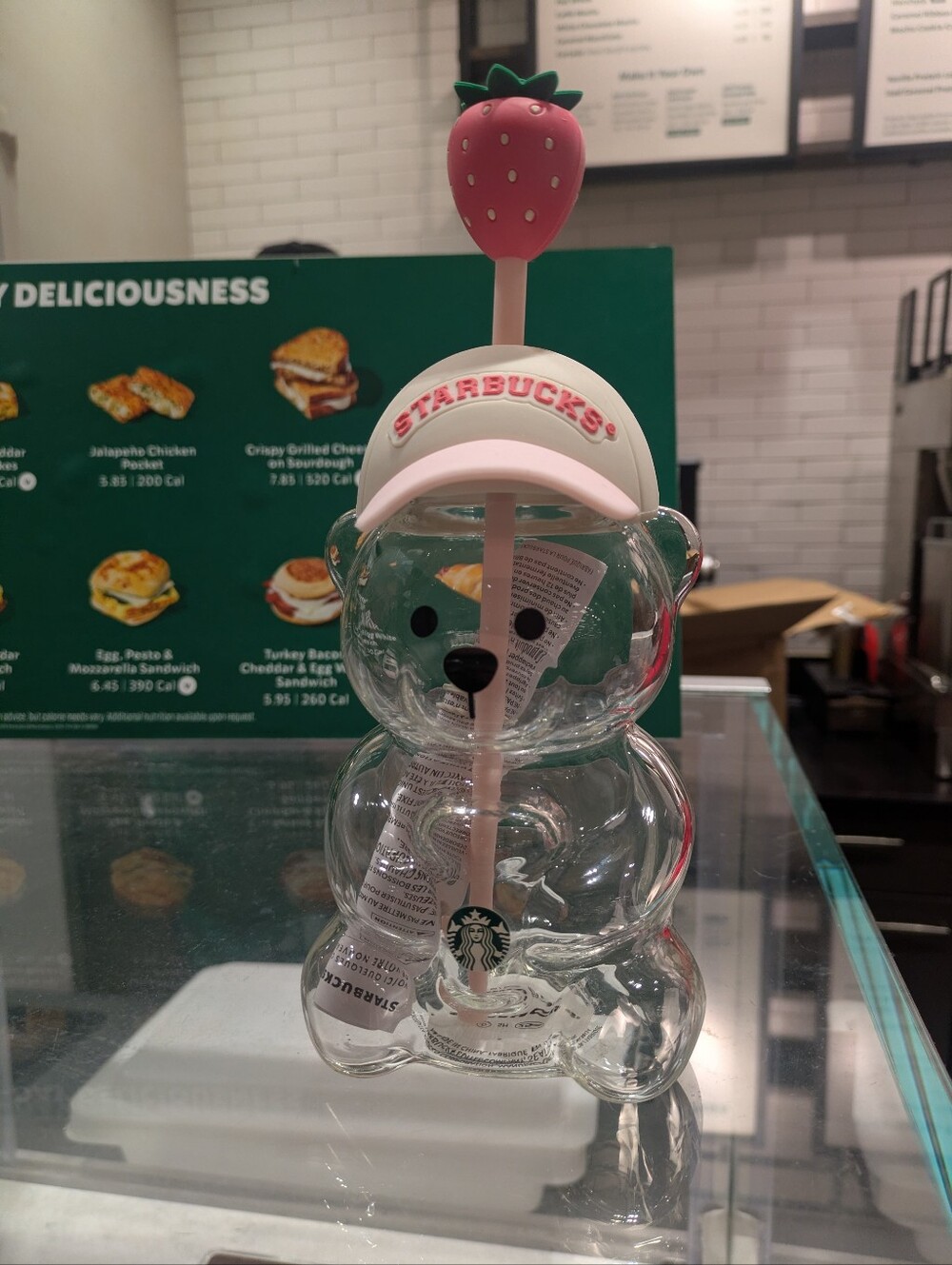 Starbucks Pink Bearista Glass Cup